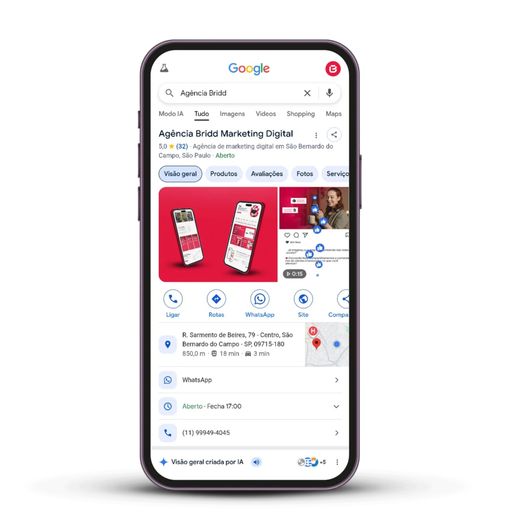 celular Google meu negócio agência de marketing