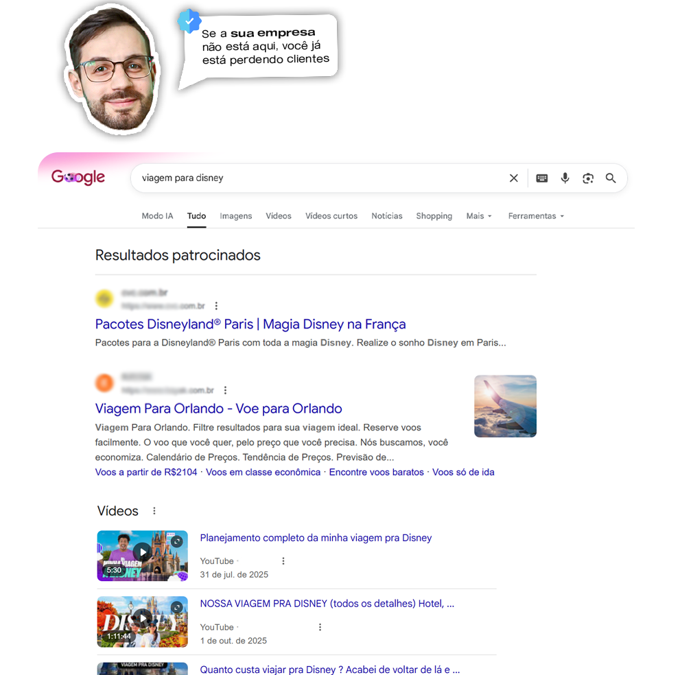 Nosso anúncio no topo do marketing